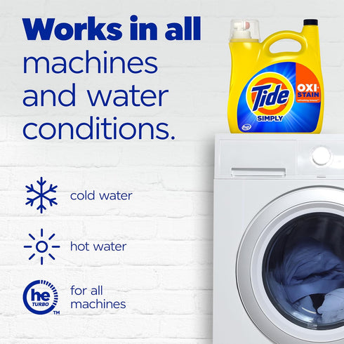 Tide Simply Oxi Boost + Ultra Stain Release - 151 fl oz, 107 Loads, Refreshing Breeze Scent
