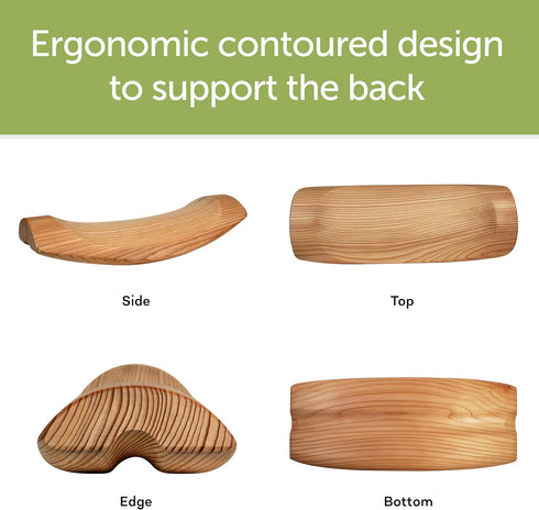 Multi-Function Lower Back Bolster & Wooden Pillow for Back Pain Relief, Massage, Support