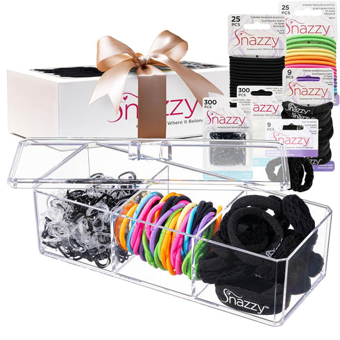 Snazzy Hair Accessories Gift Set, 670 Total for Women, Girls, Men, Boys, Teens & Adults in Storage Kit