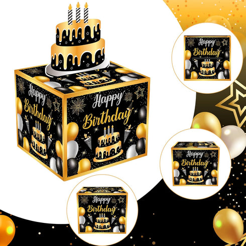 Lemicin 50 Set Birthday Money Gift Box for Cash Surprise Money Roll Gift Box with Pull Out Card and Transparent Bags