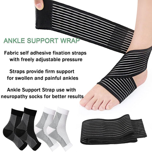 Neuropathy Socks-2024 Upgrade (2 Pairs) - Functional Compression Socks for Neuropathy, Plantar Fasciitis Relief