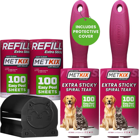 Lint Rollers for Pet Hair Extra Sticky - 400 Sheets Dog Cat Hair Remover for Clothes, Sofa, and More
