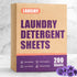 Laundry Detergent Sheets, 200 Loads, Lavender Scent, Compact, Lightweight, Eco-Friendly, Hypoallergenic, Portable