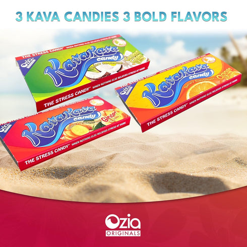 Kava Kava Candy - 8 Kava Candies Per Pack, Natural Kava Root Stress Relief Supplement, Ginger Mint Flavor, 4 Packs