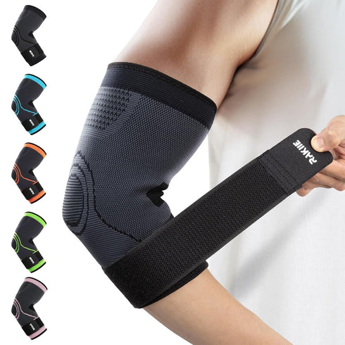 Elbow Compression Sleeve, 2 Pack, Pain Relief Elbow Brace for Tendonitis and Tennis Elbow for Men & Women