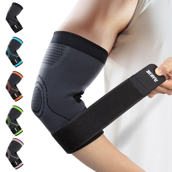 Elbow Compression Sleeve, 2 Pack, Pain Relief Elbow Brace for Tendonitis and Tennis Elbow for Men & Women