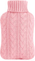 samply Hot Water Bottle with Knitted Cover, 2L for Hot and Cold Compress, Ideal for Pain Relief, Pink