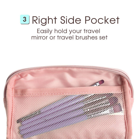 Narwey Small Vegan Leather Makeup Bag, Mini Cosmetic Pouch for Women Travel (Small, Pink)