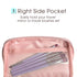 Narwey Small Vegan Leather Makeup Bag, Mini Cosmetic Pouch for Women Travel (Small, Pink)