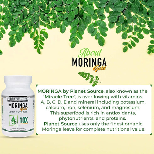 Moringa Leaf Gold Extract 10X, 60 Count Veggie Capsules, Vitamins & Minerals