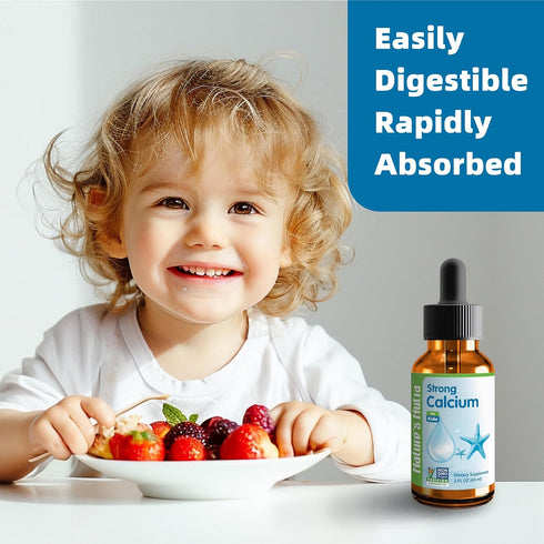 Nature's Nutra Strong Calcium with MenaQ7 K2, Premium Liquid Calcium for Children, Natural Flavor, 2 Fl. Oz