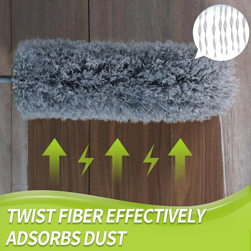 Cobweb Duster with Extension Pole, Spider Web Brush & Ceiling Duster Kit for Cleaning, 100" Microfiber Feather Duster