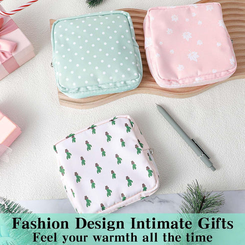 WY LIGHTING LEVEL 3 PCS Sanitary Pad Storage Bag Portable Period Bag for Teen Pads/Sanitary Napkins/Tampons, Sanitary