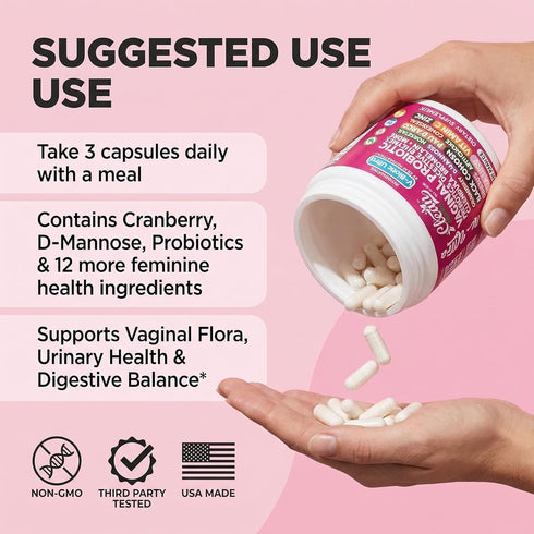 Horsetail 90 Clean Nutra Vaginal Probiotics for Women + Prebiotics Digestive Enzymes Bromelain Cranberry D Mannose