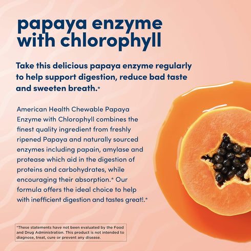 American Health Papaya Enzyme with Chlorophyll, 600 Count Chewable Tablets