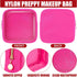 Hushee 4 Pcs Clear Nylon Makeup Bag Set, Preppy PVC Travel Toiletry Bags for Women, Waterproof Storage Organizer