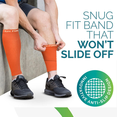 Calf Compression Sleeves - Footless Compression Socks for Runners, Shin Splints, Varicose Vein & Calf Pain Relief for