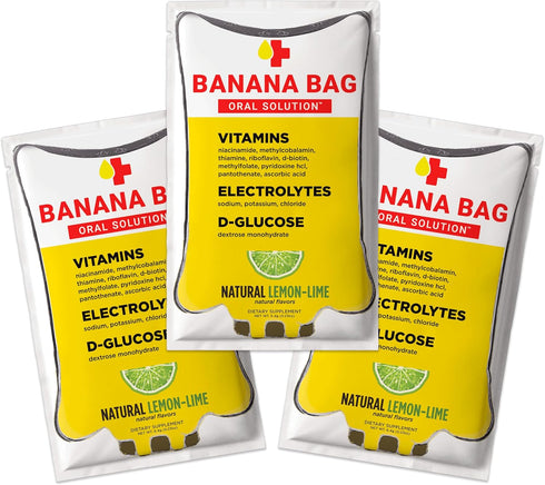Banana Bag Oral Solution, Pharmacist Hydration Recovery Formula, Electrolyte & Vitamin Powder Drink Mix - Pack of 15