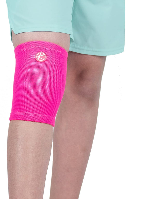 KARM Kids Knee Brace Sleeve - Youth Compression Sleeve for Pain Support in Sports, Football, Basketball, Pink