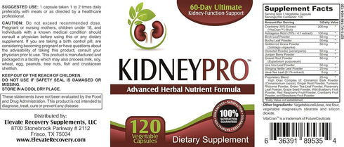 Kidney-Pro: 21 Kidney Health Supplements in 1 Formula, 120 Capsules
