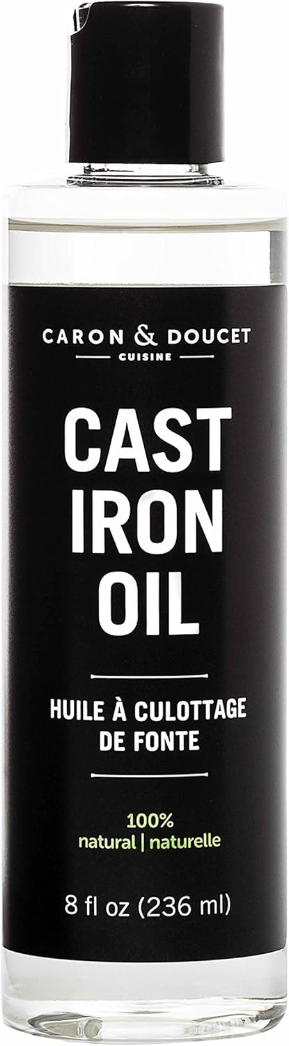 CARON & DOUCET Cast Iron Seasoning & Cleaning Oil, 100% Plant-Based & Food Grade, 8oz