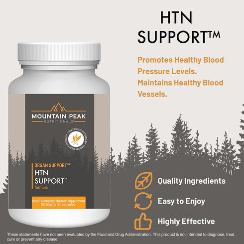 Mountain Peak Nutritionals HTN Support Organ Supplement for Healthy Blood Pressure & Cardiovascular System, 90 Capsules