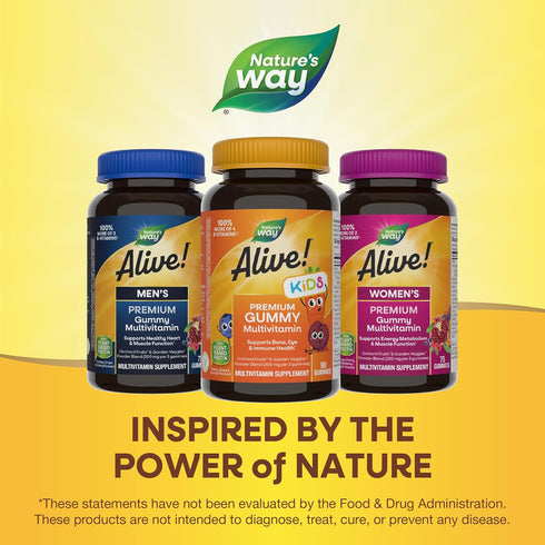 Gummy 90 Gummies Nature's Way Alive! Children's Premium Multivitamin, Gluten Free, Made with Pectin