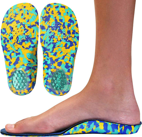 KidSole Camo Comfort Kids Size 6.5 - 8.5 Unisex Arch Support Insole for Children with Flat Feet