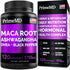 6-in-1 Organic Maca Root & Ashwagandha Capsules 1710mg, 120 Capsules, DHEA & Black Pepper Extract, Mood & Stamina