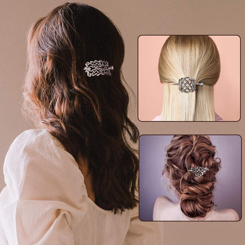 Syhood 6 Pieces Vintage Silver Celtic Hair Slide Hairpin – Celtic Knot Hair Stick Clips – Creative Barrette Accessories
