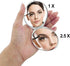 MADDesign Mother of Pearl Compact Makeup Mirror, Folding Magnify, Butterfly Flowers, Pink Yellow