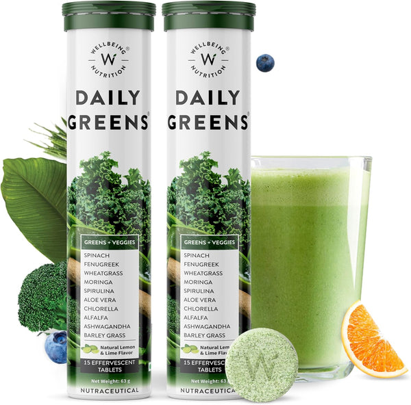WELLBEING NUTRITION Daily Greens, Wholefood Multivitamin with Vitamin C, Zinc, B6, B12