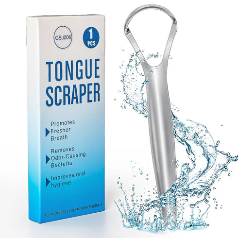 AILE Tongue Scraper, 100% Surgical Stainless Steel, Professional Metal Tongue Cleaner for Adults and Kids