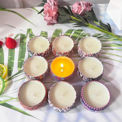 Set 9 Pack Pack Scented Candles Gifts for Women, Aromatherapy Candles Soy Wax Include Lavender, Jasmine and Vanilla