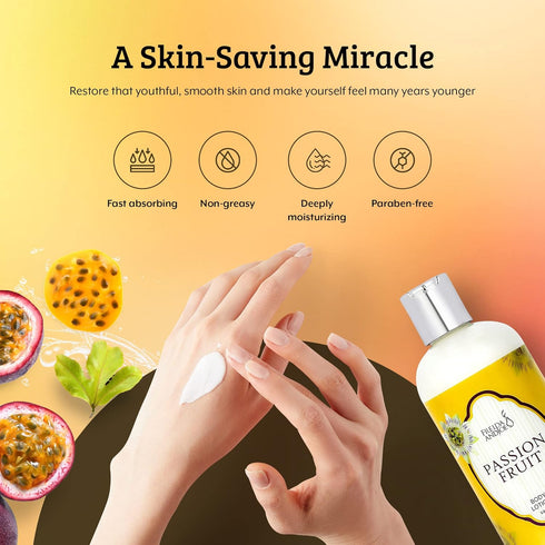 Scented Body Lotion for Women, Deep Moisturizing Hand Cream, Luxury Fragrance Gifts, 10oz (Passion Fruit)