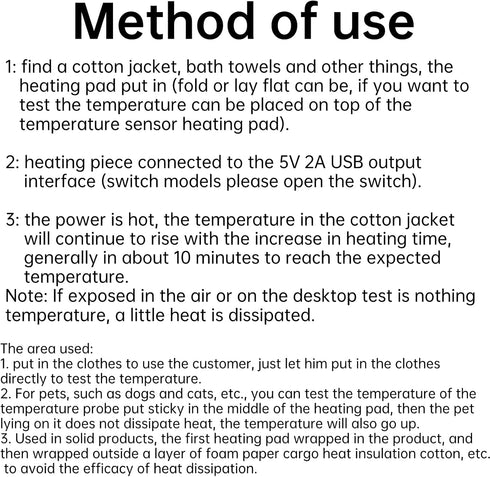 Heating Pad, 5V USB Washable Super Large Carbon Fiber Electric Cloth for Neck, Back, Stomach, Black