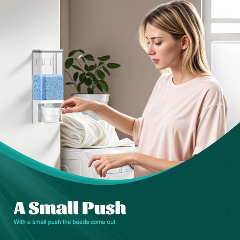 Laundry Detergent Dispenser, 52.5 OZ Wall-Mounted Scent Booster Beads Holder for Laundry Room Storage