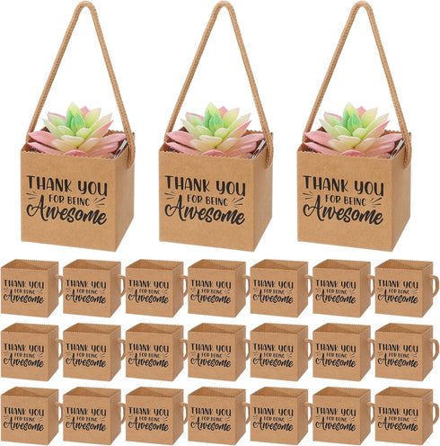 Motiskyy 24 Pcs 2.5 Inch Teacher Nurse Appreciation Succulent Wrap Bags Thank You