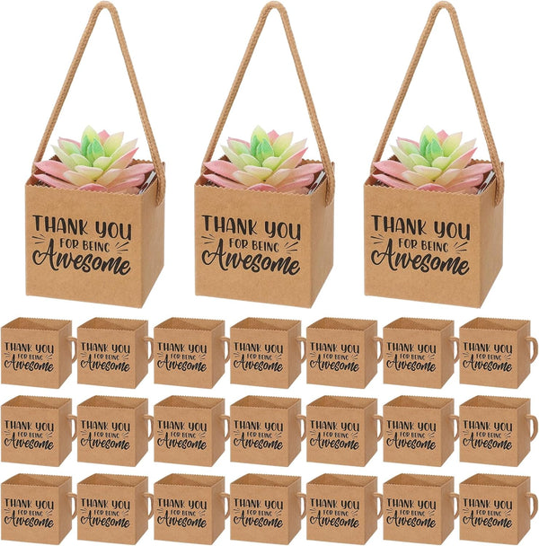 Motiskyy 24 Pcs 2.5 Inch Teacher Nurse Appreciation Succulent Wrap Bags Thank You
