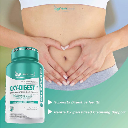 Herbtonics Oxygen Based Colon Cleanse and Detox Digestive System Formula with Apple Cider Vinegar, 90 Capsules