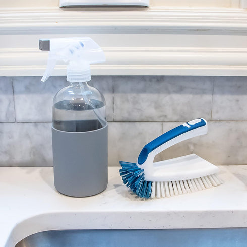 Unger Multi-Purpose Scrub Brush, Non-Slip Small Cleaning Brush for Household Cleaning Supplies
