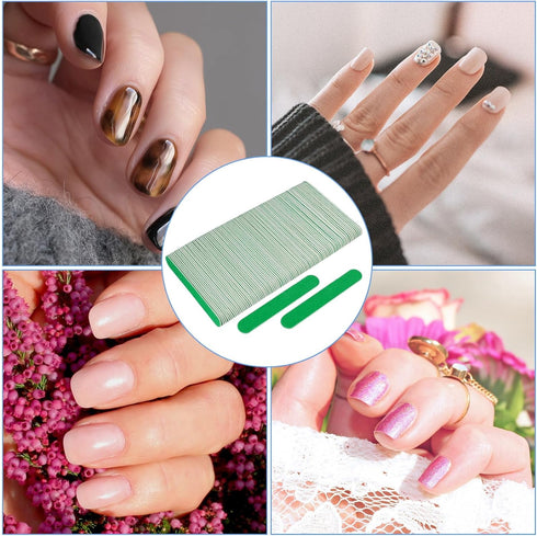 Mini Nail Files Bulk (100 Pcs), Double Sided Emery Board Nail File for Natural Nails, Travel Size Manicure Tool Set