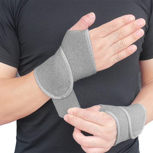2 Pack Wrist Support Brace for Carpal Tunnel, Adjustable Hand Support for Arthritis and Tendinitis, Pain Relief (Gray)