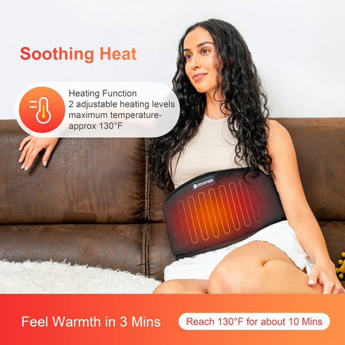 COMFIER Heating Pad for Back Pain, Vibration Massager with Heat & Auto Shut Off