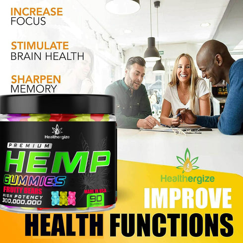 Hemp Gummies Premium Hemp Oil Gummy Bears - Natural Calm, Peace and Relaxation, Promote Sleep, Made in USA
