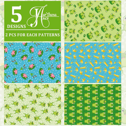 JarThenaAMCS 10 Sheet Cute Frog Wrapping Paper, Bulk Green Gift Wrap Paper for Birthday Baby Shower