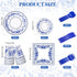 175 Pcs Blue White Floral Disposable Tableware Set Serves 25 Guests Chinoiserie Flower Paper Plates Napkins Cups Knifes Forks Spoons for Wedding Birthday Tea Party Bridal Baby Shower by Yaomiao