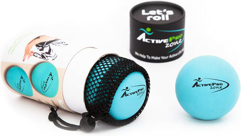 Therapy Massage Ball Set - Instant Muscle Pain Relief, 2 Extra Firm Balls with Mesh Bag for Myofascial Release