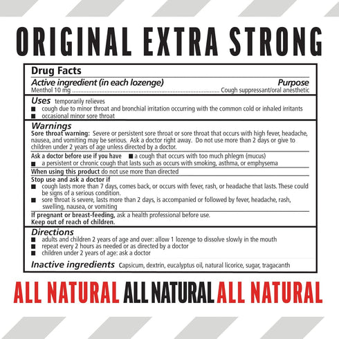 Fisherman's Friend Cough Drops, Cough Suppressant and Sore Throat Lozenges, Original Extra Strong, 480 Drops