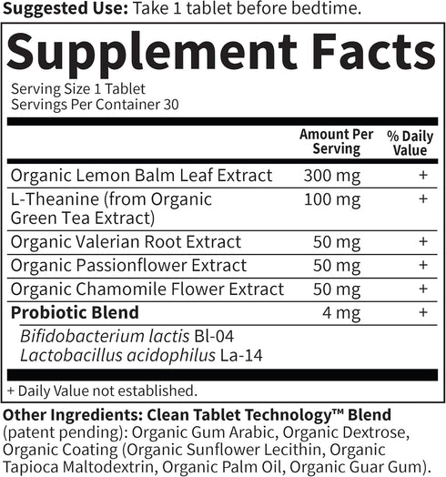 Garden of Life Organics Sleep Well - 30 Tablets - Rest & Refresh with Lemon Balm, Green Tea Extract, L-Theanine,